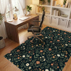 Scandinavian Black Green Rug - office