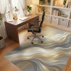 Gold Gray Abstract Rug - office