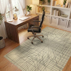 Black Cream Beige Rug - office