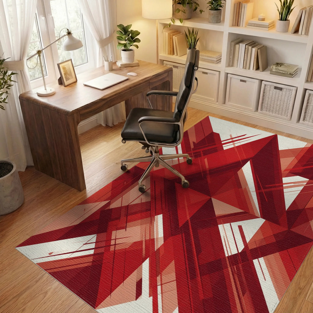 Modern Red Crimson Rug - office