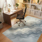 White Gray Silver Rug - office