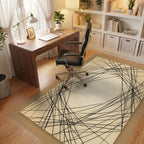 Black Cream Beige Rug - office