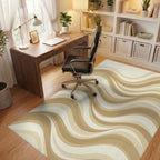 Cream Beige Minimalist Rug - office