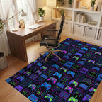 Blue Pink Green Rug - office