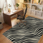 Black Gray Lines Rug - office