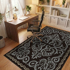 Moroccan Brown Cream Rug - office