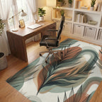 Modern Green Cream Rug - office