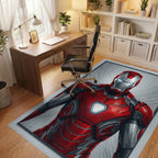 Geometric Crimson Abstract Hero Rug - office