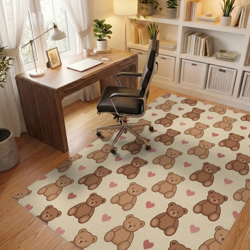 Brown Coral Beige Rug - office