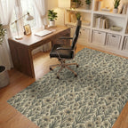 Gray Beige Traditional Rug - office