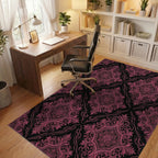 Vintage Black Magenta Rug - office