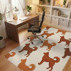 Beige Orange Minimalist Rug - office