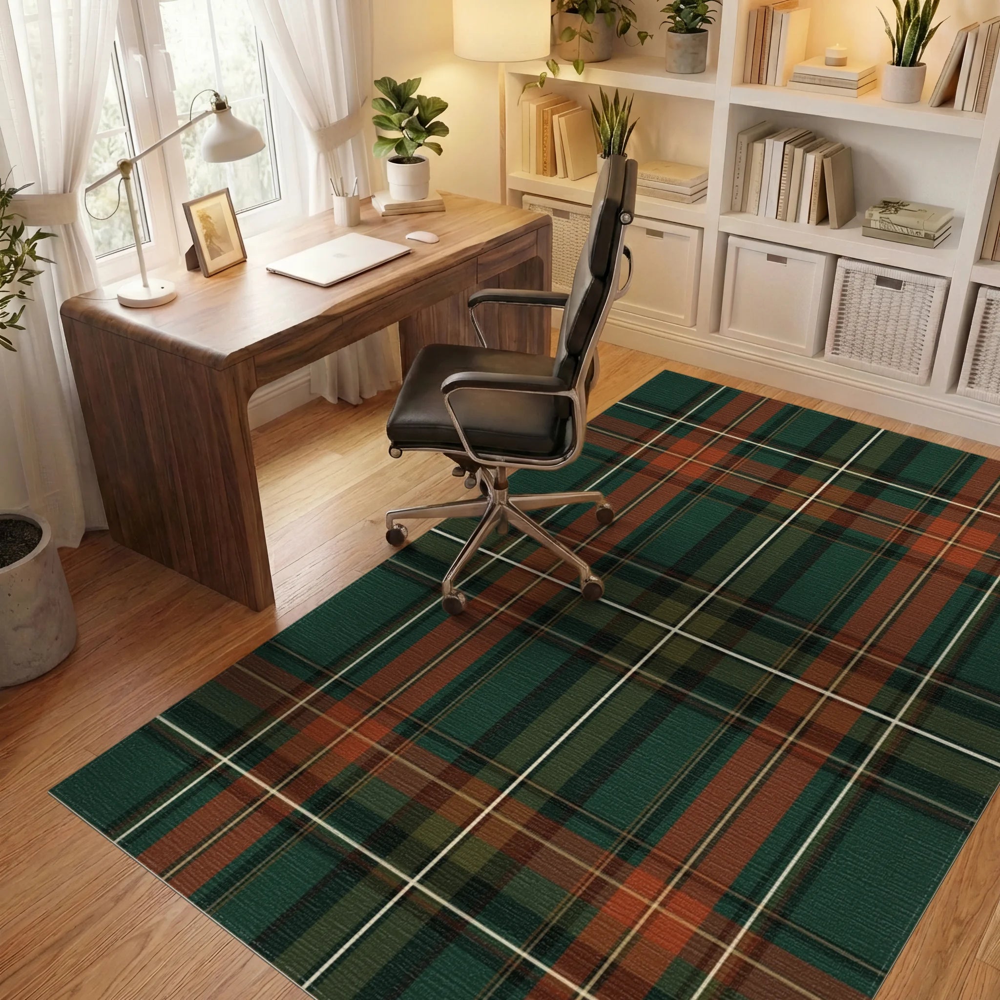 Modern Forest Green Rug - office