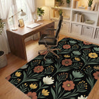 Scandinavian Black Green Rug - office