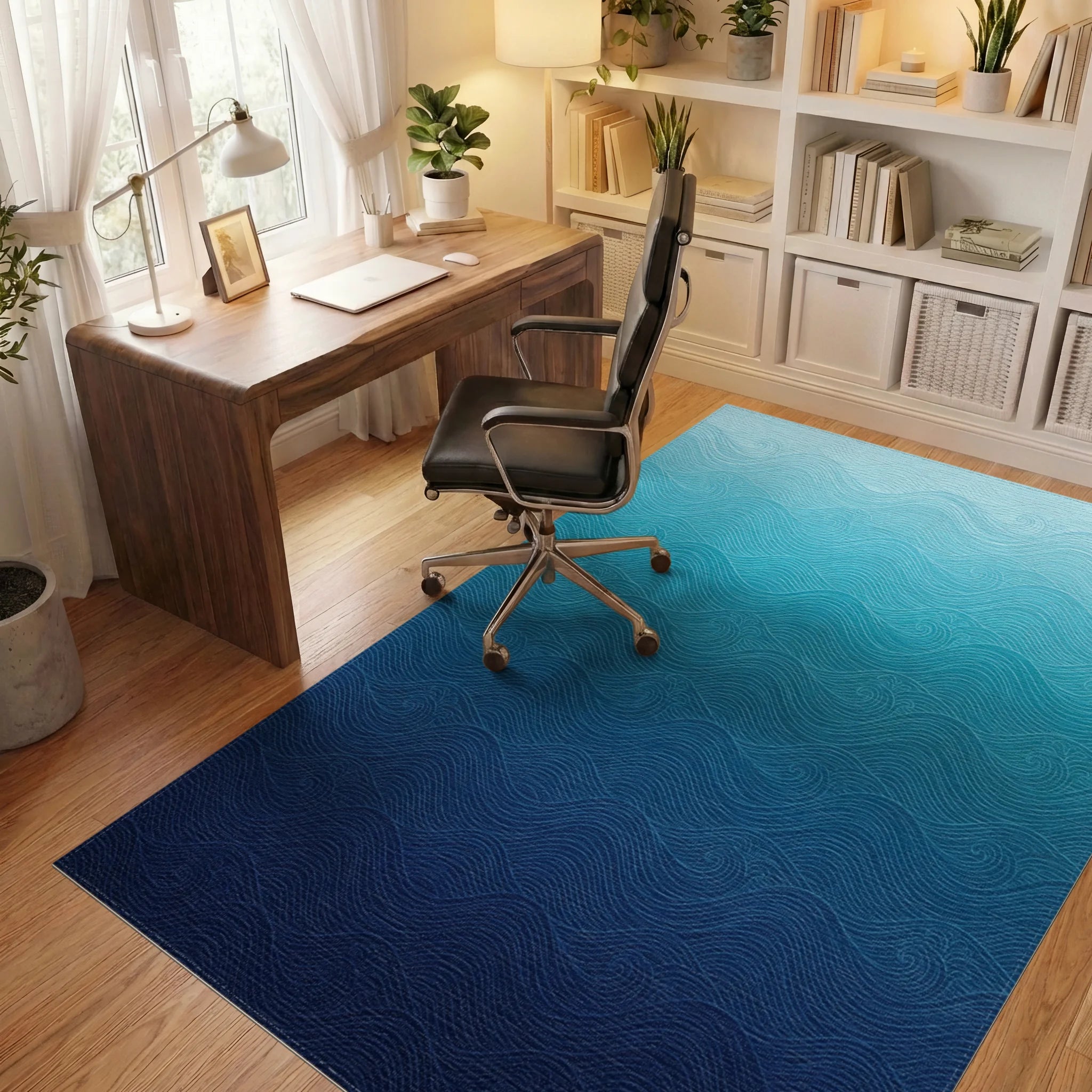 Farmhouse Navy Indigo Rug - office