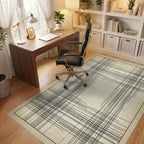Minimalist Linear Oatmeal Area Rug - office