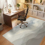 White Cream Gray Rug - office