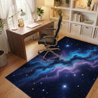 Navy Black Cyan Rug - office