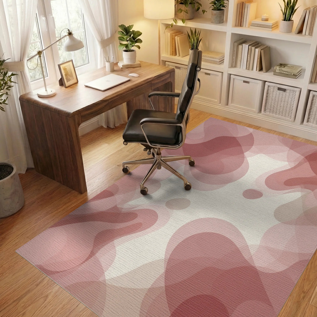 Blush Organic Layered Minimalist Rug - office