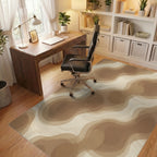Brown Beige Cream Rug - office