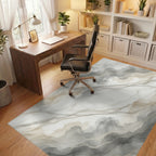 White Gray Beige Rug - office