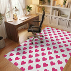 White Pink Minimalist Rug - office