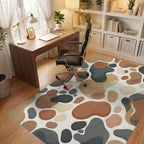 Gray Cream White Rug - office