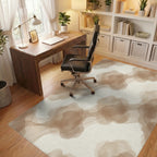White Brown Cream Rug - office