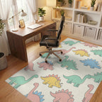 Mint Green Pink Rug - office