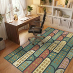 Gray Green Yellow Rug - office