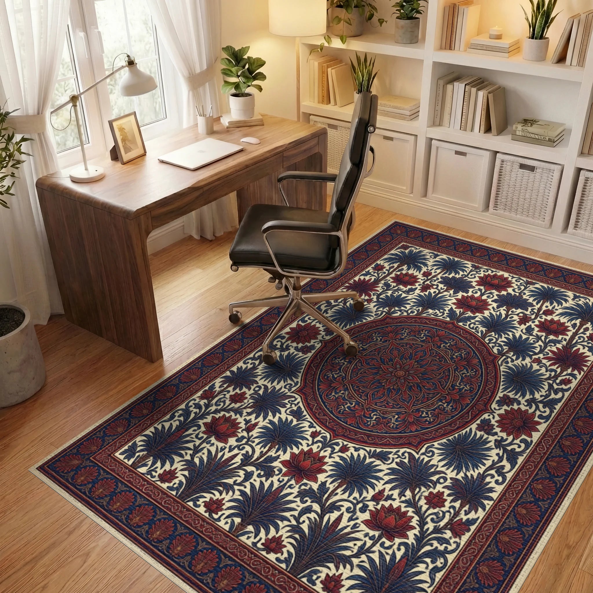 Red Indigo Crimson Rug - office