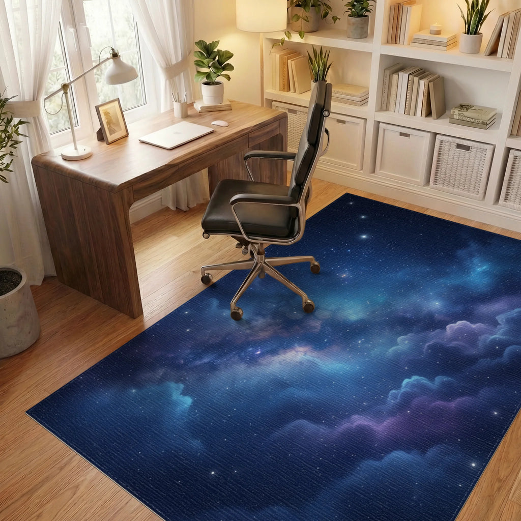Sky Blue Indigo Rug - office