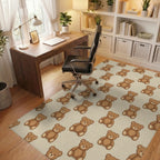 Brown Cream Beige Rug - office