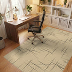 Beige Black Minimalist Rug - office