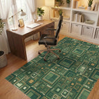 Green Forest Olive Rug - office