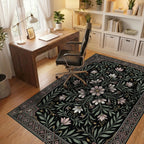 Moroccan Black White Rug - office