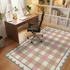 Pink Beige White Rug - office
