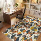 White Orange Yellow Rug - office