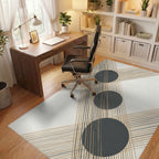 Gray White Geometric Rug - office