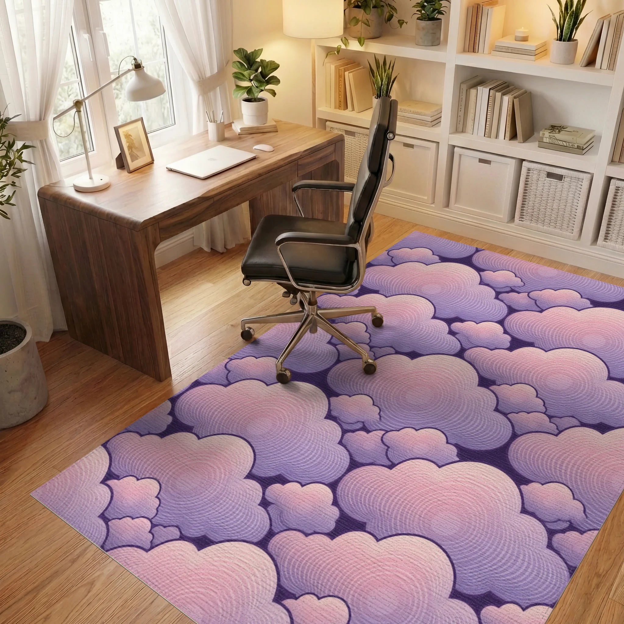 Contemporary Lavender Pink Rug - office