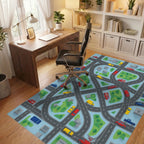 Modern Road Map Activity Rug - office