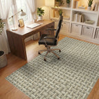 Cream Beige Geometric Rug - office