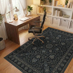 Black Blue Mauve Rug - office