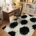 White Black Cream Rug - office