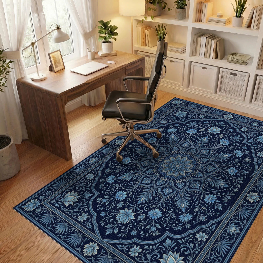 Persian Navy Blue Rug - office