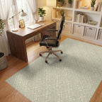 White Geometric Minimalist Rug - office