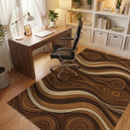 Walnut Grain Flowing Linear Rug - office