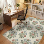 Cream Green Blue Rug - office