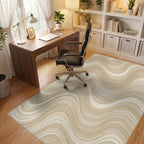 Beige White Geometric Rug - office