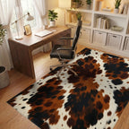 Brown Black Cream Rug - office